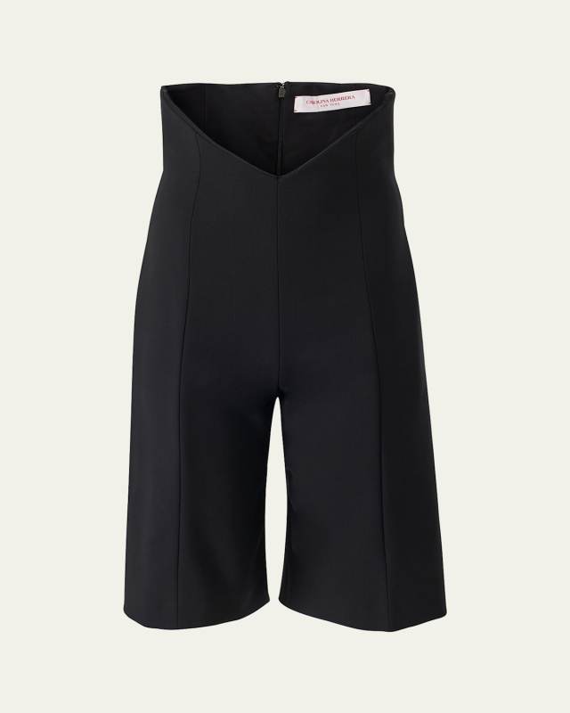 V Waistband Wool Bermuda Shorts